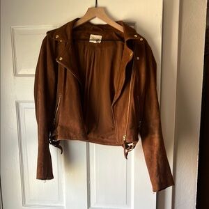 Sezane Zig jacket - brown suede